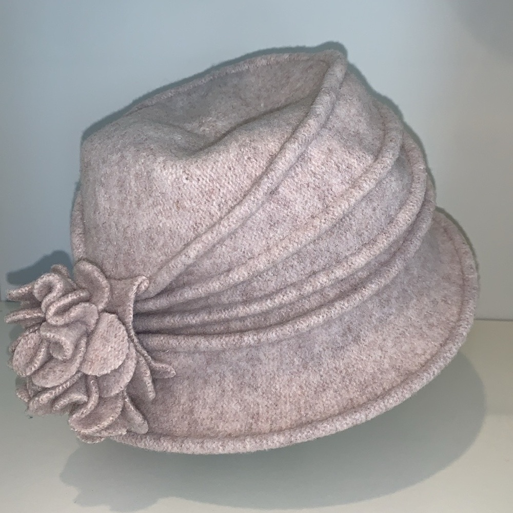 Scala Boiled Wool Cloche with Rosettes